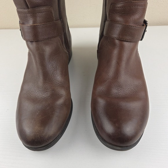NATURALIZER Women's Riding Boots Jessie Chocolate Brown Leather Zip Size 12 M - Picture 4 of 16
